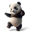 Funny panda dancing, 3D illustration on isolated background