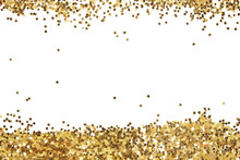 Abstract Gold Glitter Confetti Dot. Isolated On Png Tranparent Background.