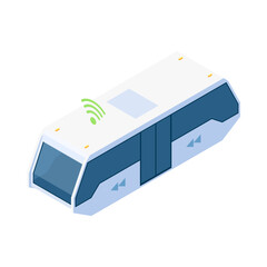 Sticker - Futuristic Driverless Tram Composition