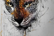 leopard in the night color abstract illustration