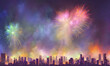 Firework show - digital illustration