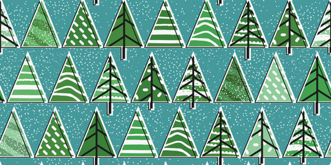 Poster - Christmas trees for stylish illustration. Printing illustration for wallpaper and seamless surfaces.
