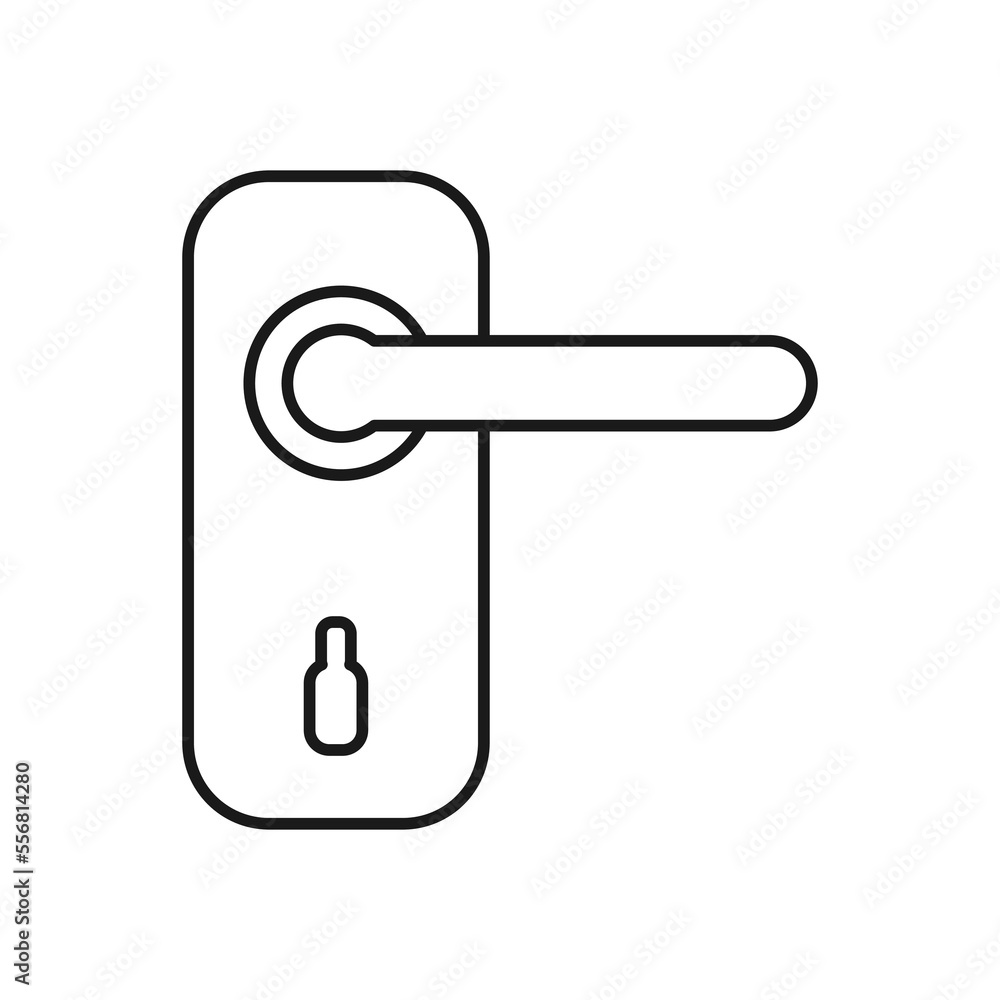 Door Handle icon vector, doorknob outline illustration symbol template ...