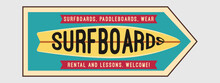 Surfboard Surfing Seasonal Posters And Sign Board Vector Template