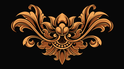 Beautiful carved decorative ornaments Vector design for elements, editable colors