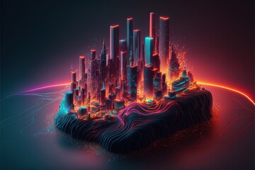 Digital illustration about technology and architecture.