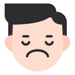 Sticker - sad flat icon