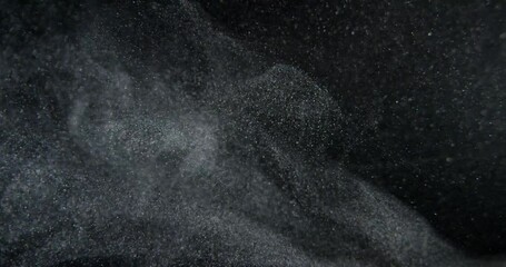 Wall Mural - Organic system of dust particles on black screen overlay. Filmed with RED camera in slow motion. High quality 4k footage