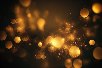 Sticker - Background with bokeh of abstract shimmering gold. Elegant illustration. Generative AI