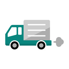 Canvas Print - Delivery truck vector icon illustration (shipping, transport)