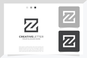 Wall Mural - Z Letter Logo concept. Creative Minimal Monochrome Monogram emblem design template. Graphic Alphabet Symbol for Corporate Business Identity. Creative Vector element