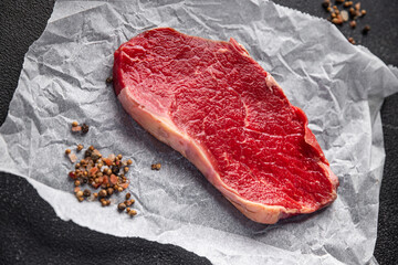 raw beef steak fresh meat meal food snack on the table copy space food background rustic top view