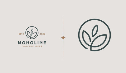 Wall Mural - Leaf Flower Tree monoline. Universal creative premium symbol. Vector sign icon logo template. Vector illustration