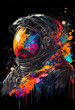 Voka art, Art painting, an astronaut in a spacesuit in the style of pop art. Generative AI