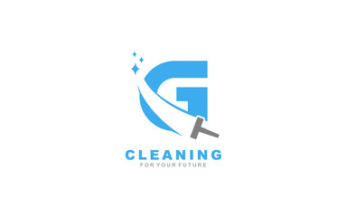 Wall Mural - G logo cleaning services for branding company. Housework template vector illustration for your brand.