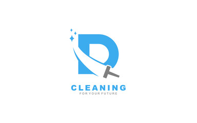 Wall Mural - D logo cleaning services for branding company. Housework template vector illustration for your brand.