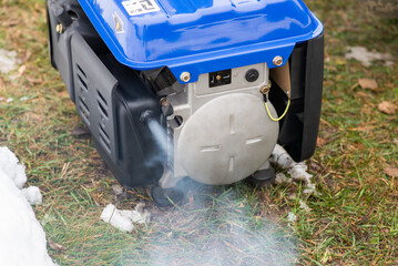 Gasoline generator produces a lot of toxic smoke because of malfunction of engine. Negative effect on nature by using electric generators concept