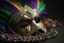 Mardi Gras Ornate Mask, Gold