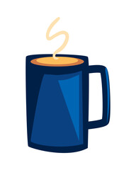 Poster - flat blue coffee cup