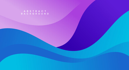 Wall Mural - Wavy gradient blue and purple background