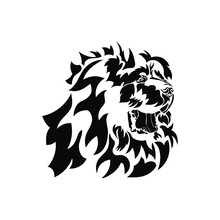 Vector Illustration Of A Hand Drawn Silhouette Of A Tibetan Mastiff. Black Dog Template. Isolated On White Background.