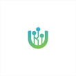 letter U network logo vector