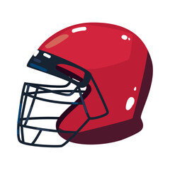 Sticker - flat red american football helmet