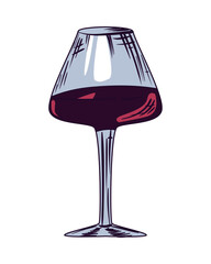 Sticker - flat delicious wine glass design