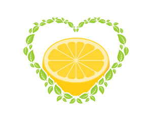 Poster - leaf love with lemon inside