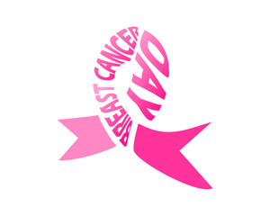 Sticker - Ribbon with breast cancer day shape