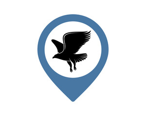 Poster - Location pin with eagle inside