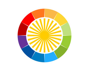 Sticker - color palette with sun inside