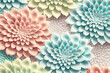 Abstract flower pattern in different colors. Generative AI.