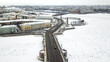 foto aérea de drone do Inverno em São Petersburgo na Russia