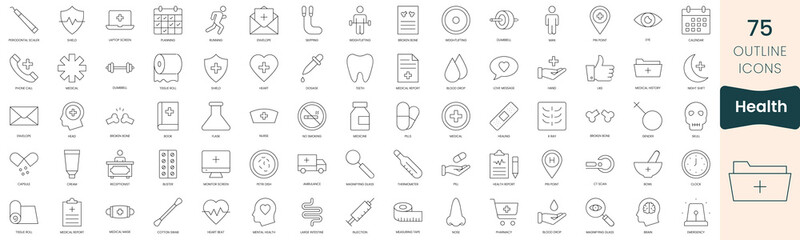 Poster - Set of health icons. Thin outline icons pack. Vector illustration