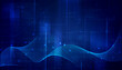 © PST Vector - Digital technology data blue background, online cyber media algorithm, abstract wave futuristic circuit tech, innovation future, internet network connection, Ai big data, hi-tech illustration vector