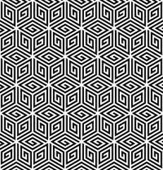 Wall Mural - Vector seamless texture. Modern geometric background . Grid with hexagonal tiles.