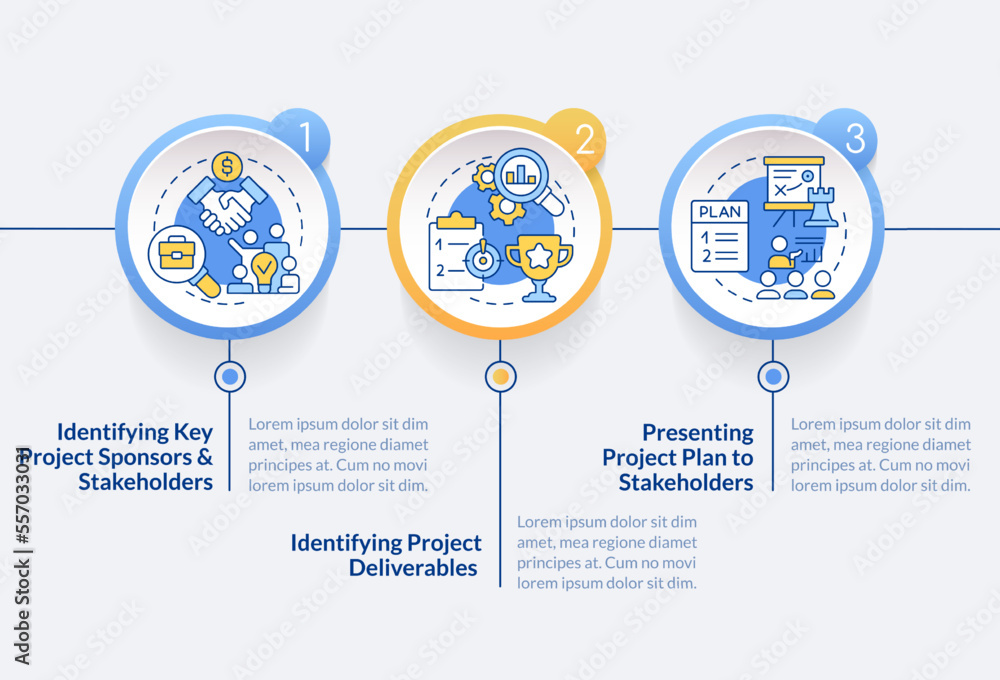 Project planning stages circle infographic template. Workflow. Data ...