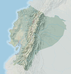 Wall Mural - Topographic map of Ecuador