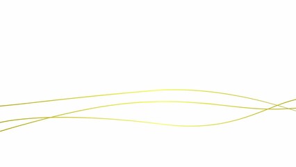 Wall Mural - Animated stripes appear and disappear. Decorative lines. Three golden bars. Waves gradually changes shape. Looped video. Flat vector illustration isolated on a white background.