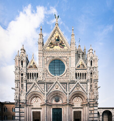 Wall Mural - Siena, Italy: medieval Siena Cathedral facade