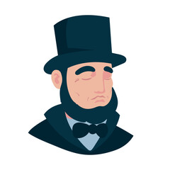 Sticker - lincoln face design