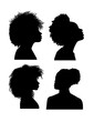 Afro female hairstyle silhouette