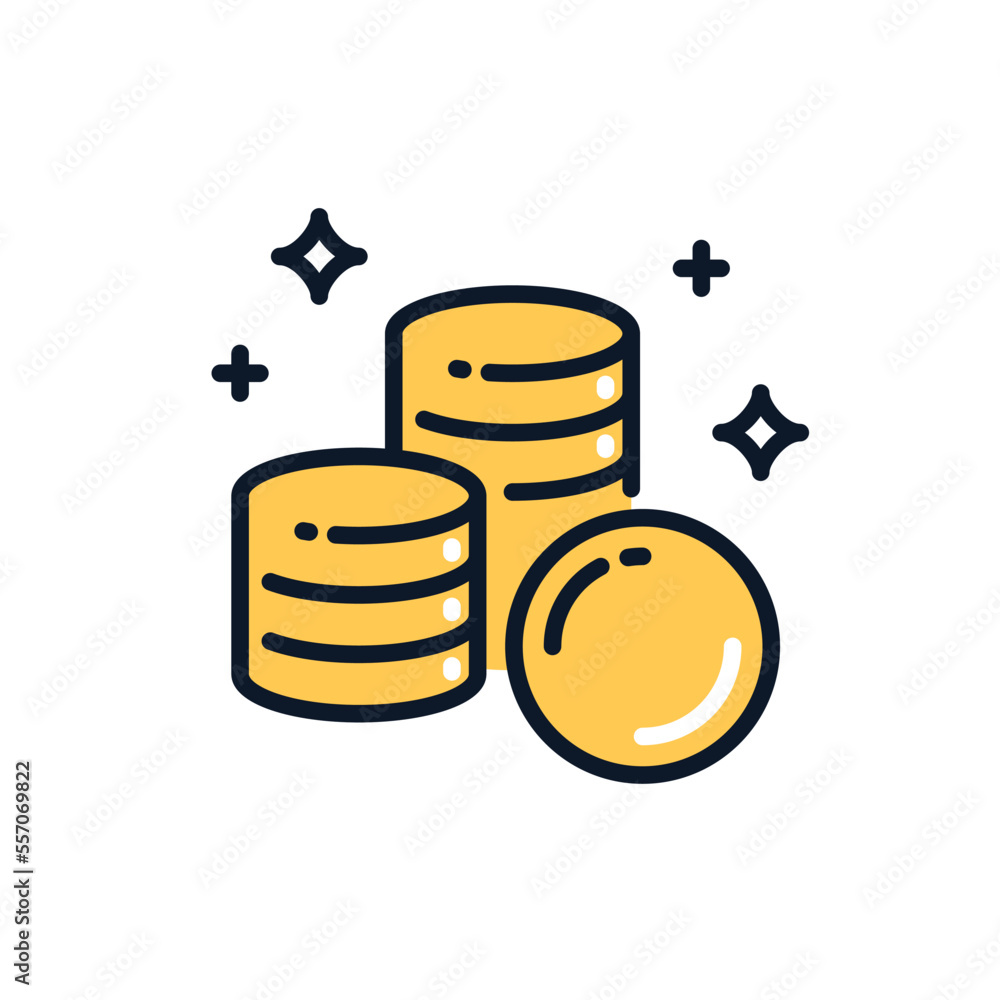 コインのシンプルなベクターアイコンイラスト素材 Stock Vector | Adobe Stock