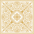 Vector golden square byzantine ornament. Tiles of ancient Greece and the Eastern Roman Empire. Decoration of the Russian Orthodox Church..
