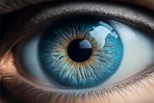 Blue Eye Iris Closeup Illustration