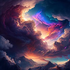 Wall Mural - Colorful cloudy sky