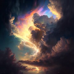 Wall Mural - Colorful cloudy sky
