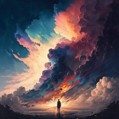 Wall Mural - Colorful cloudy sky