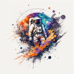 creative astronaut illustration for logo or design. generative ai.